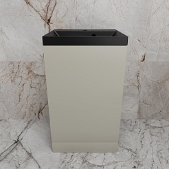 Style Line Тумба с кварцевой раковиной антрацит Моно 50 серая галька – фотография-2